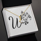 Botanical Monogram W - 18K Yellow Gold Finish Alluring Beauty Necklace