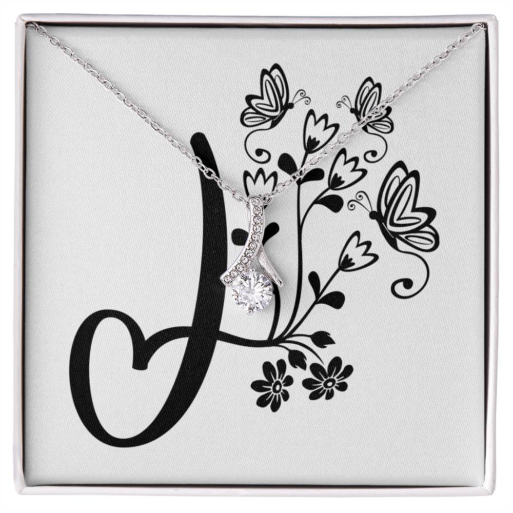 Botanical Monogram J - Alluring Beauty Necklace