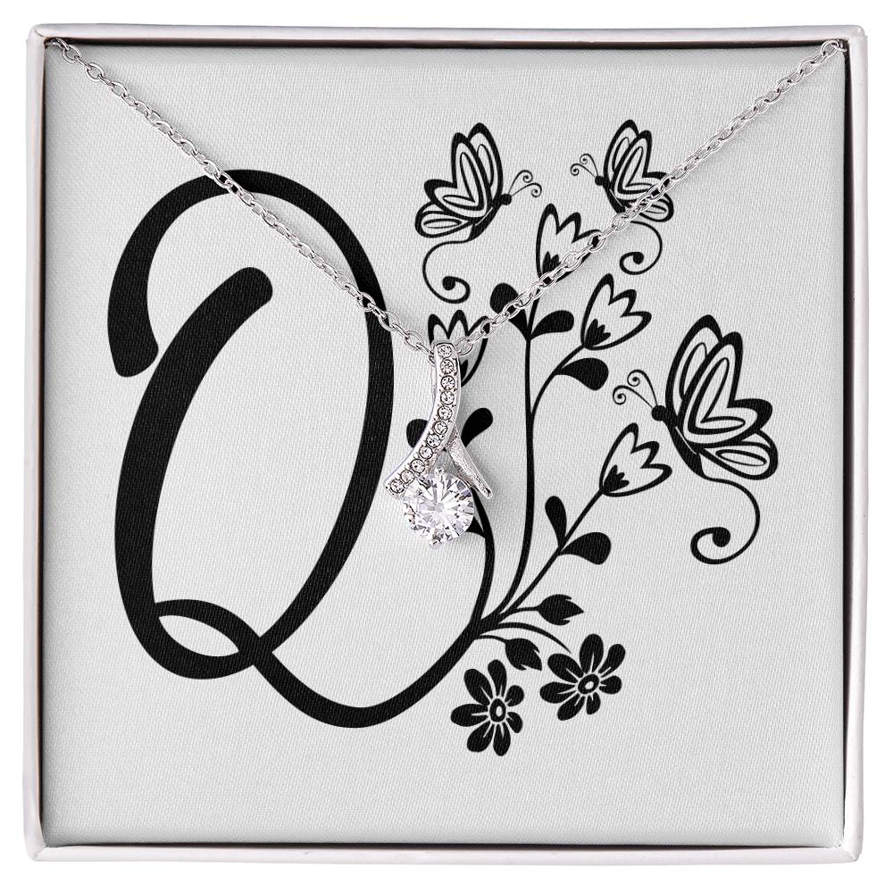 Botanical Monogram Q - Alluring Beauty Necklace