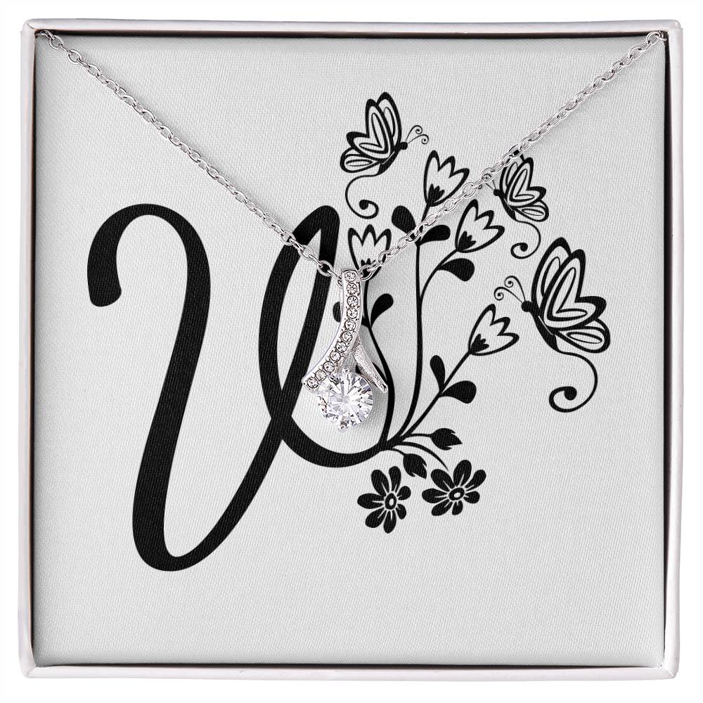 Botanical Monogram V - Alluring Beauty Necklace