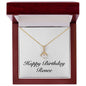 Happy Birthday Renee - 18K Yellow Gold Finish Alluring Beauty Necklace With Mahogany Style Luxury Box