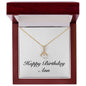 Happy Birthday Ann - 18K Yellow Gold Finish Alluring Beauty Necklace With Mahogany Style Luxury Box