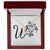 Botanical Monogram W - 18K Yellow Gold Finish Alluring Beauty Necklace With Mahogany Style Luxury Box