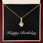 Happy Birthday v2 - 18K Yellow Gold Finish Alluring Beauty Necklace With Mahogany Style Luxury Box