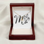 Botanical Monogram M - 18K Yellow Gold Finish Alluring Beauty Necklace With Mahogany Style Luxury Box
