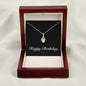 Happy Birthday v2 - 18K Yellow Gold Finish Alluring Beauty Necklace With Mahogany Style Luxury Box