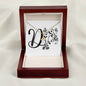 Botanical Monogram D - 18K Yellow Gold Finish Alluring Beauty Necklace With Mahogany Style Luxury Box