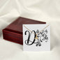 Botanical Monogram D - 18K Yellow Gold Finish Alluring Beauty Necklace With Mahogany Style Luxury Box