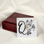 Botanical Monogram Q - 18K Yellow Gold Finish Alluring Beauty Necklace With Mahogany Style Luxury Box
