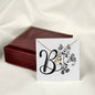 Botanical Monogram B - 18K Yellow Gold Finish Alluring Beauty Necklace With Mahogany Style Luxury Box