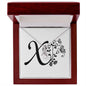 Botanical Monogram X - Alluring Beauty Necklace With Mahogany Style Luxury Box