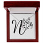 Botanical Monogram N - Alluring Beauty Necklace With Mahogany Style Luxury Box