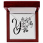 Botanical Monogram Y - Alluring Beauty Necklace With Mahogany Style Luxury Box