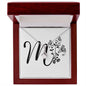 Botanical Monogram M - Alluring Beauty Necklace With Mahogany Style Luxury Box