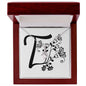 Botanical Monogram T - Alluring Beauty Necklace With Mahogany Style Luxury Box