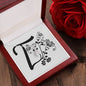 Botanical Monogram T - Alluring Beauty Necklace With Mahogany Style Luxury Box