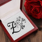 Botanical Monogram Z - Alluring Beauty Necklace With Mahogany Style Luxury Box