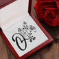 Botanical Monogram O - Alluring Beauty Necklace With Mahogany Style Luxury Box