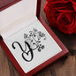 Botanical Monogram Y - Alluring Beauty Necklace With Mahogany Style Luxury Box