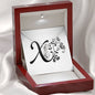 Botanical Monogram X - Alluring Beauty Necklace With Mahogany Style Luxury Box
