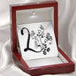 Botanical Monogram L - Alluring Beauty Necklace With Mahogany Style Luxury Box