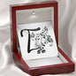 Botanical Monogram T - Alluring Beauty Necklace With Mahogany Style Luxury Box