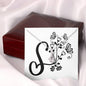 Botanical Monogram S - Alluring Beauty Necklace With Mahogany Style Luxury Box