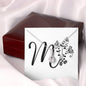 Botanical Monogram M - Alluring Beauty Necklace With Mahogany Style Luxury Box