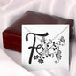 Botanical Monogram F - Alluring Beauty Necklace With Mahogany Style Luxury Box