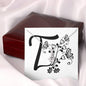 Botanical Monogram T - Alluring Beauty Necklace With Mahogany Style Luxury Box