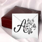 Botanical Monogram A - Alluring Beauty Necklace With Mahogany Style Luxury Box