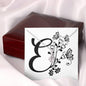 Botanical Monogram E - Alluring Beauty Necklace With Mahogany Style Luxury Box