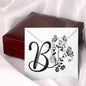 Botanical Monogram B - Alluring Beauty Necklace With Mahogany Style Luxury Box