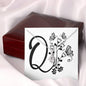 Botanical Monogram Q - Alluring Beauty Necklace With Mahogany Style Luxury Box