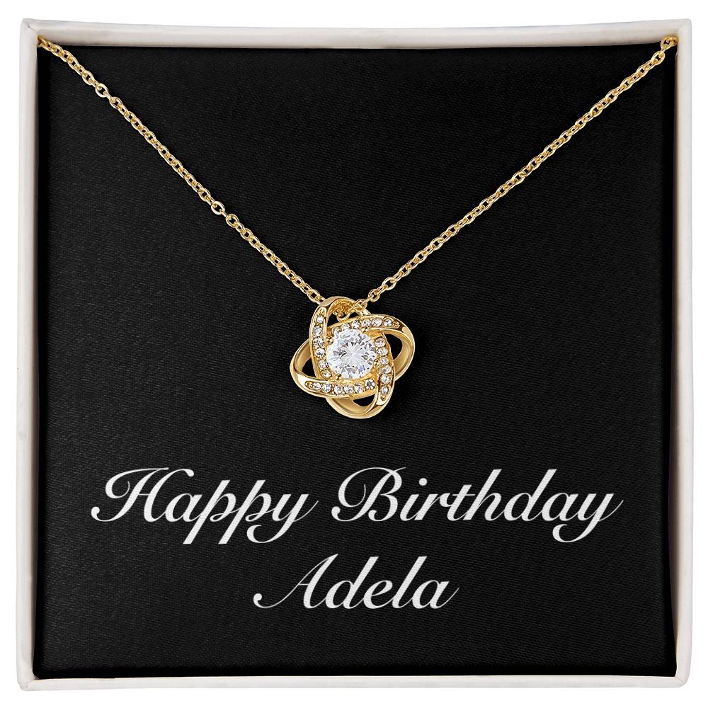 Happy Birthday Adela v2 - 18K Yellow Gold Finish Love Knot Necklace