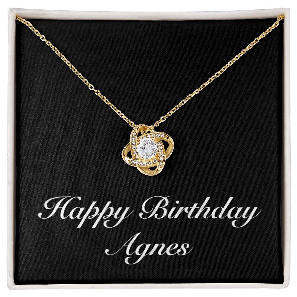 Happy Birthday Agnes v2 - 18K Yellow Gold Finish Love Knot Necklace