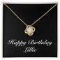 Happy Birthday Lillie v2 - 18K Yellow Gold Finish Love Knot Necklace