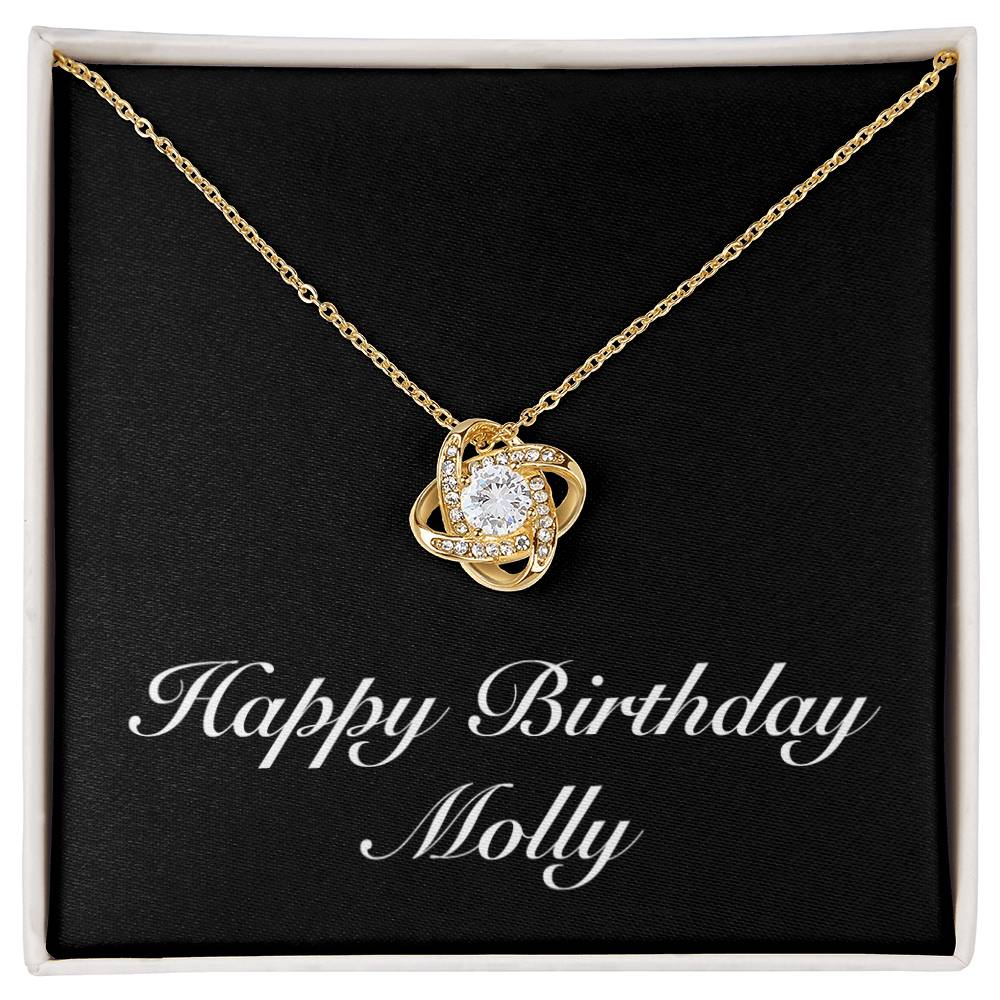 Happy Birthday Molly v2 - 18K Yellow Gold Finish Love Knot Necklace