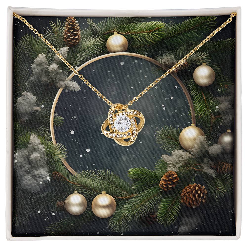 Christmas Background 102 - 18K Yellow Gold Finish Love Knot Necklace
