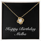 Happy Birthday Melba v2 - 18K Yellow Gold Finish Love Knot Necklace