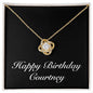 Happy Birthday Courtney v2 - 18K Yellow Gold Finish Love Knot Necklace