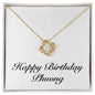 Happy Birthday Phuong - 18K Yellow Gold Finish Love Knot Necklace