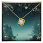 Christmas Background 111 - 18K Yellow Gold Finish Love Knot Necklace