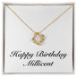 Happy Birthday Millicent - 18K Yellow Gold Finish Love Knot Necklace