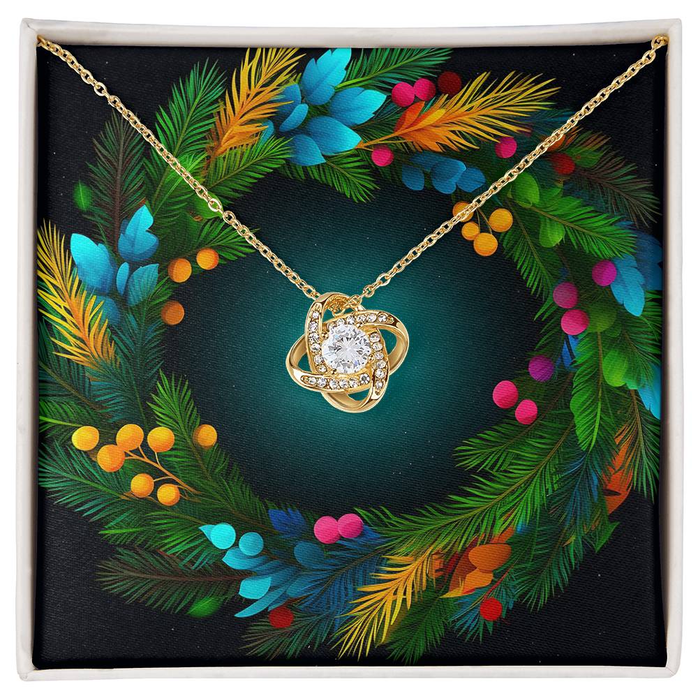 Christmas Background 122 - 18K Yellow Gold Finish Love Knot Necklace