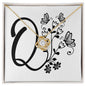 Botanical Monogram Q - 18K Yellow Gold Finish Love Knot Necklace