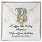 Happy Birthday Bernice v01 - 18K Yellow Gold Finish Love Knot Necklace