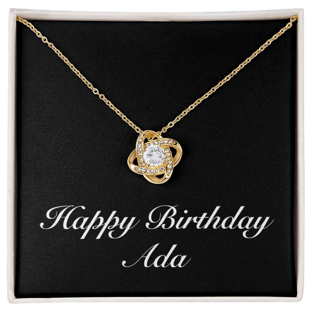 Happy Birthday Ada v2 - 18K Yellow Gold Finish Love Knot Necklace