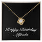 Happy Birthday Alfreda v2 - 18K Yellow Gold Finish Love Knot Necklace