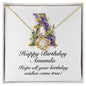 Happy Birthday Amanda v02 - 18K Yellow Gold Finish Love Knot Necklace